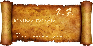 Kloiber Felícia névjegykártya